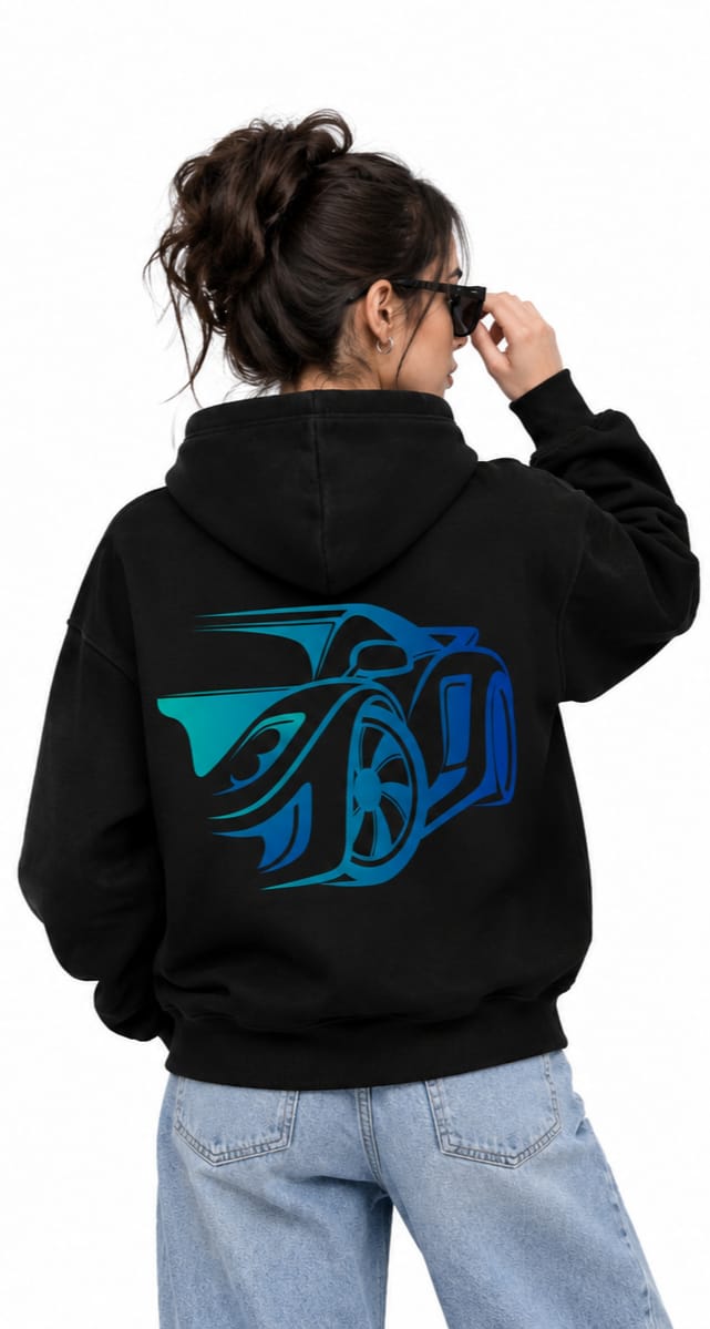 HKAY Premium Drift Supercar Jet Black 320 GSM Hoodie