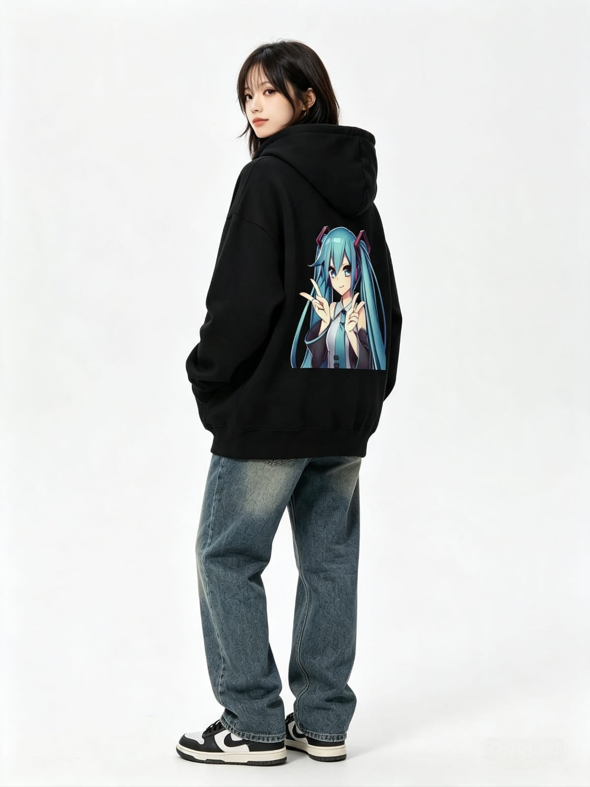 HKAY Premium Hatsune Miku Jet Black Hoodie