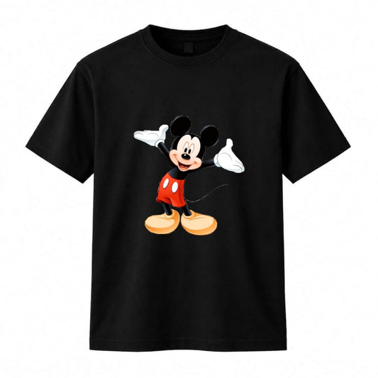 HKAY Premium Vintage Mouse Jet Black 200 GSM T-Shirt